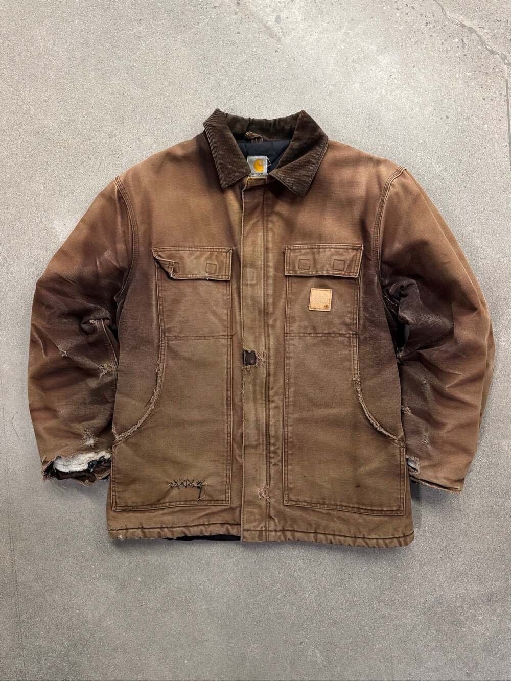 Faded & Distressed Carhartt Chore Work Jacket - L